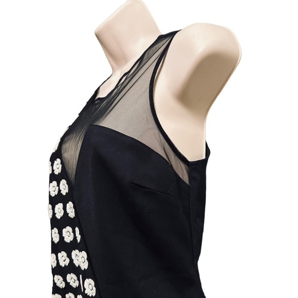 NWT SACHIN + BABI Iris Black Sequin Flower Mini Mesh Dress 2 neutral whimsigoth - Picture 6 of 10